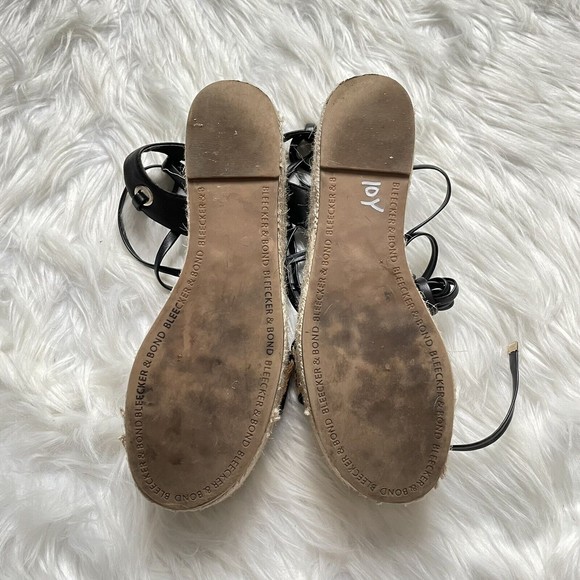 Bleecker & Bond Odette Tiger Calf Hair Espadrille Wedge Sandals 6.5M Leather - Picture 10 of 16